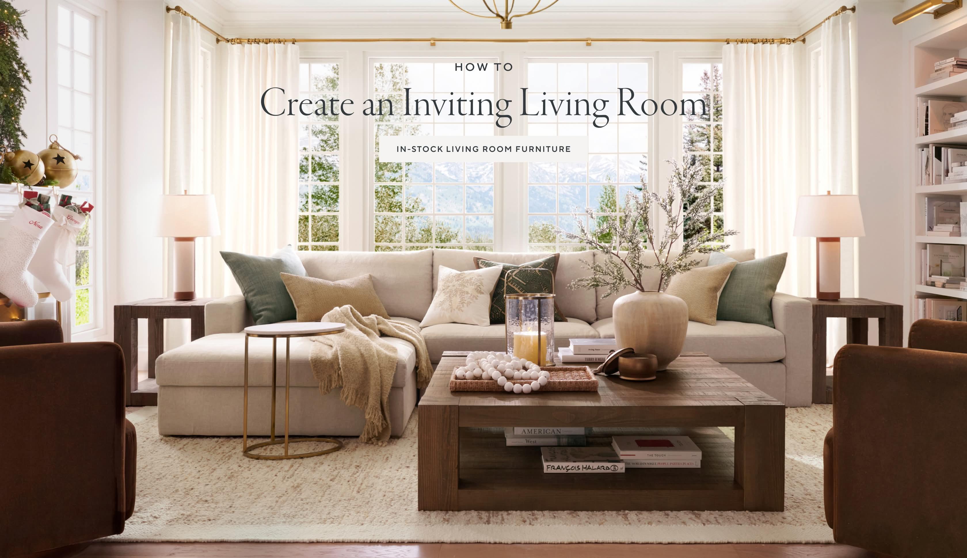 How to, Create an Inviting Living Room. Shop in-stock living room furniture